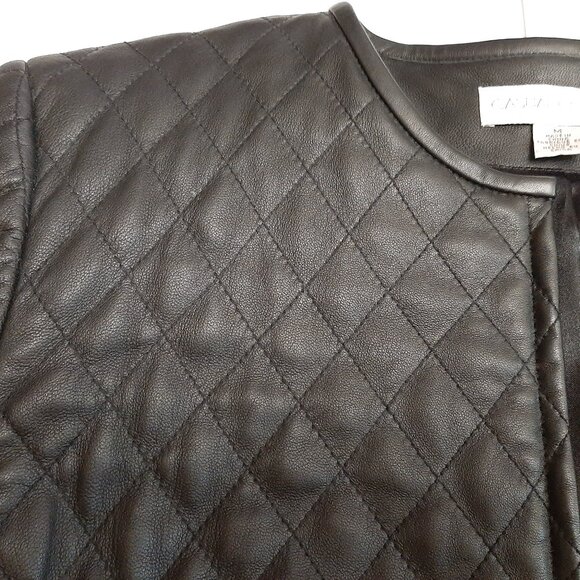 Casual Corner Quilted Leather Jacket - Picture 8 of 14